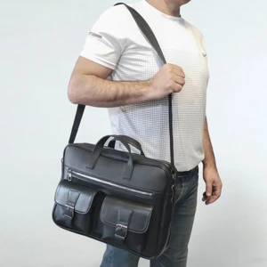 Deri Çift Bölmeli Evrak Portföy Laptop Çantası LD479