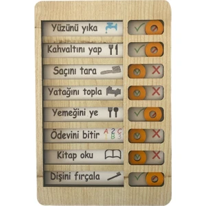Çocuklar Için Yapılacaklar Listesi Ahşap Planlayıcı Pano Taşınabilir Ahşap Günlük Kontrol Listesi Tablosu
