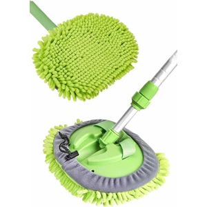 Mikrofiber Çok Fonksiyonlu Teleskopik Sopalı Oto Araba Yıkama Temizleme Fırçası Mopu, 2 Adet Mop Başlığı DG-1728