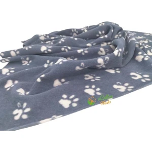 Ecotton Works Pati Desenli Kedi Köpek Evcil Hayvan Polar Battaniye Antrasit Gri Renk 70CM X90CM