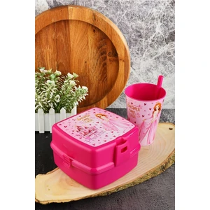 Iki Katlı Beslenme Kutusu+Pipetli Bardak 400 Ml.