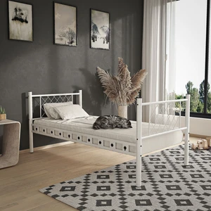 Metis Tek Kişilik Metal Karyola 90x190 Beyaz