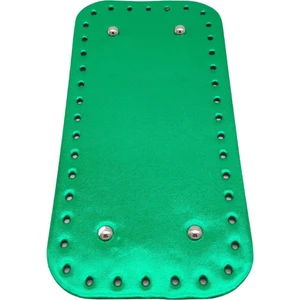 Angel Çanta Aksesuar Parlak Rugan Deri 25X12 cm Dikdörtgen Çanta Tabanı Yeşil Renk Gümüş Metalli