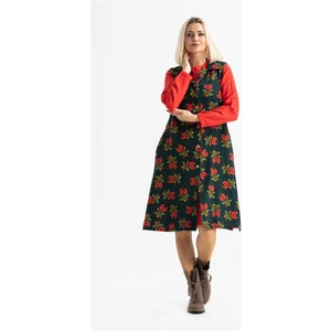 Kolsuz Pazen Esra Midi Boy Sonbahar ve Kışlık Yelek/Elbise Yeşil Ysl