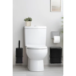 Okyanus Home Siyah Eko Magic Askılı Kare Mina 2'li Wc Kova ve Fırça Seti