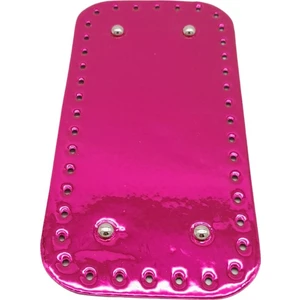 Angel Çanta Aksesuar Parlak Rugan Deri 25X12 cm Dikdörtgen Çanta Tabanı Fuşya Renk Gümüş Metalli