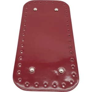 Angel Çanta Aksesuar Parlak Rugan Deri 25X12 cm Dikdörtgen Çanta Tabanı Bordo Renk Gümüş Metalli