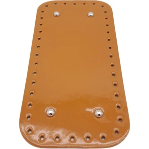 Angel Çanta Aksesuar Parlak Rugan Deri 25X12 cm Dikdörtgen Çanta Tabanı Açık Taba Renk Gümüş Metalli