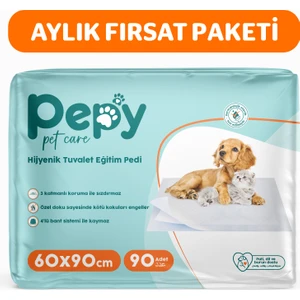 Pepy Pet Care Pepy 60X90 cm Hijyenik Tuvalet Eğitim Pedi 30'lu 3 Paket 90 Adet