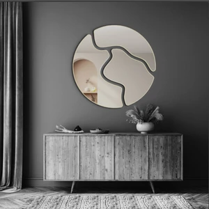 FKC Tasarım Asimetrik Dekoratif Ayna Duvar DEKORU(60X60CM)