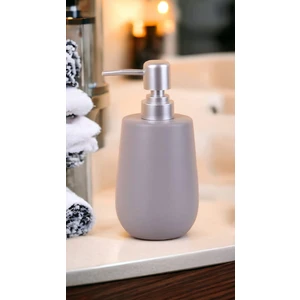 Stone Lüks Camsı Mat Seramik Banyo Mutfak Sıvı Sabunluk Bulaşık Deterjanlık Gümüş Silver Kapak