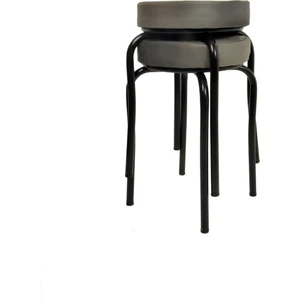 Ekip Metal Tabure Siyah Ayaklı 2'li Baby Face Kumaş ( Monteli Gönderim )