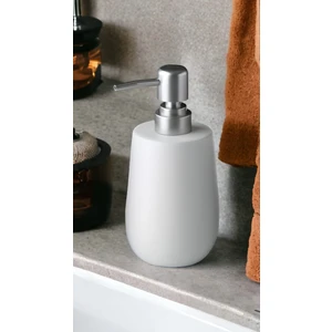 Stone Lüks Camsı Mat Seramik Banyo Mutfak Sıvı Sabunluk Bulaşık Deterjanlık Gümüş Silver Kapak