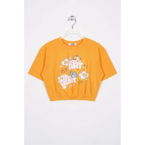 There Is Art  Baskılı Hardal Pembe Renk Kız Çocuk T-Shirt