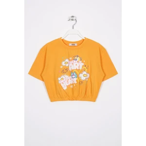 There Is Art  Baskılı Hardal Pembe Renk Kız Çocuk T-Shirt