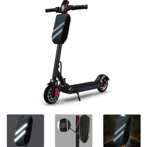 Taşınabilir Su Geçirmez 3 Bölmeli Geniş Iç Hacimli Flaşörlü Scooter Bisiklet Çantası AL4249 Siyah