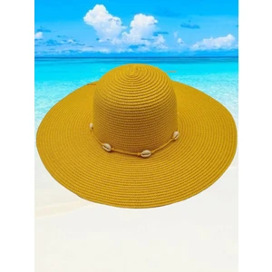 Kadın Geniş Siperli Deniz Yıldızı Detaylı Yazlık Hasır Şapka