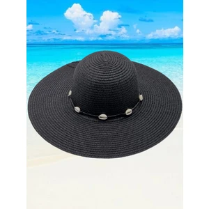 Kadın Geniş Siperli Deniz Yıldızı Detaylı Yazlık Hasır Şapka