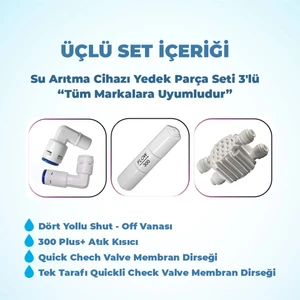 St Group Su Arıtma Cihazı Yedek Parça Seti 3'lü (Tüm Cihazlarla Uyumludur)