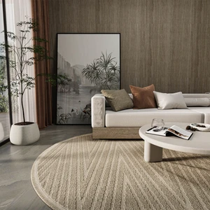 Cool Halı Newyork 3106 Vizon Yumuşak Halı Kilim Salon Koridor Kesme Yolluk Yuvarlak Dokuma Makine Halısı