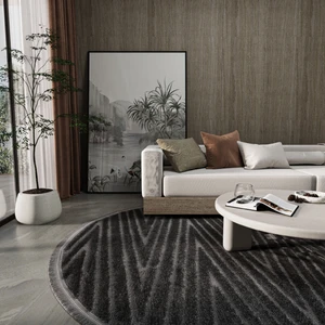 Cool Halı Newyork 3108 Antrasit Yumuşak Halı Kilim Salon Koridor Kesme Yolluk Yuvarlak Dokuma Makine Halısı