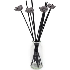 12'li Taş Süslemeli Siyah Suni Kamış Çiçek Demeti – Ev ve Ofis Dekoratif Aranjmanlar İçin