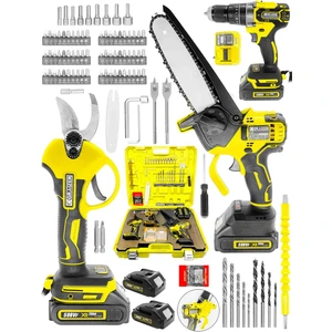 598 Vf 3 In 1 Yeni Nesil Karbon Motor 13 mm Matkap Şarjli Ağac Dal Kesme ve Budama Makinesi