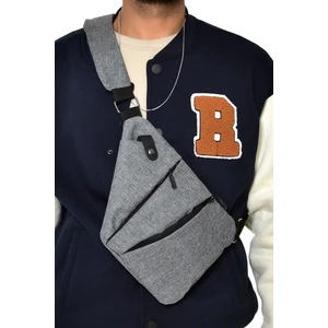 Unisex Gri Heybe Keten Kumaş Umre Hac Günlük Çapraz Göğüs Ve Omuz Çantası tul512