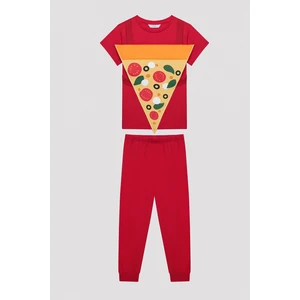 Erkek Çocuk Pizza Çok Renkli Pijama Takımı
