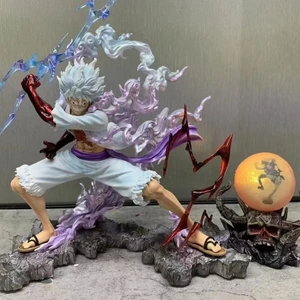 28CM One Piece Figure Sun God Gear 5 Nika Luffy Action Figure Gk Thunderbolt Monkey D Luffy Model Pvc Collectible Toy (Yurt Dışından)