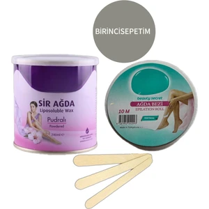 Pudralı Konserve Ağda 240 ml + 10 Metre Ağda Bezi+ Spatula ( li Ürün) ESSU43