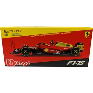 F1-75#55 Carlos Sainz Giallo Modena Formula 1 F1 Italya Gp (2022) "formula Yarış Serisi ile Vitrin 1/43 Pres Döküm Model Araba, Bburago 36831CSMZ (Yurt Dışından)