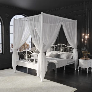 Pero Sultan Çift Kişilik Ferforje Metal Karyola Beyaz 150x200 cm (Cibinliksiz) 