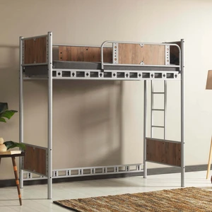 Prizma Genç Çocuk Odası Metal Ranzalı Karyola 90x190 Gri