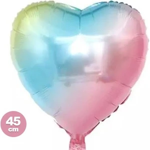 Parti Dükkanım Rainbow Karışık Renkli Kalp Folyo Balon 45 cm