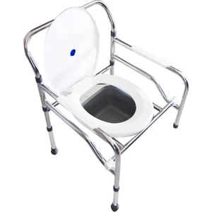 Katlanabilir Kutulu Seyyar Hasta Yaşlı Tuvalet Sandalyesi