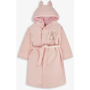 Pamuklu Kapüşonlu Hayvan Figürlü Çocuk Bornoz