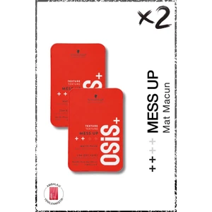 Schwarzkopf Osis Mess Up Mat Şekillendirici Macun 100ML x 2 Adet | Orta Tutuş Mat Görünüm Kolay Şekil Esnek Wax