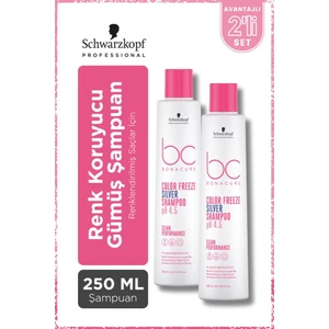 Schwarzkopf Bonacure Bc Clean Renk Koruyucu Gümüş Şampuan 250ML x 2 Adet - Renklendirilmiş Saçlar Için