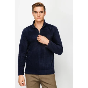 Erkek Lacivert  Yarım Fermuar Polar