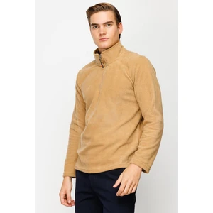 Erkek Camel  Yarım Fermuar Polar