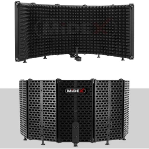 PF-43 Mikrofon Ses Yalıtım İzolasyon Paneli 5 Bölümlü Ayaklı (69x26 cm)