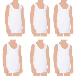 Belifanti Collection Erkek Çocuk Pamuklu Penye Atlet 6'lı Paket Beyaz