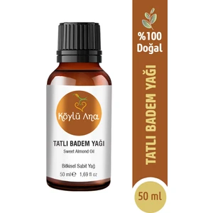 Köylü Ana Tatlı Badem Yağı 50 ml - %100 Saf Soğuk Sıkım, Cilt Ve Saç Bakımı İçin Doğal Nemlendirici