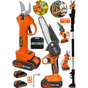 Alman 598 Vf 20 Ah 2 Li Set 2 Akülü Şarjlı Ağaç Dal Kesme Budama Makası Testere Teleskopik