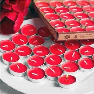Vip Party vipparty Kırmızı 50 Li Yuvarlak Tealight Mum