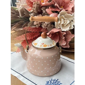 Emaye Güzgülü Puantiye Ketlle