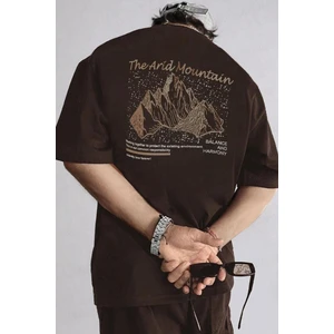 Teenage Millionaire Erkek Arid Mountain Oversize Kahverengi Salas Boyfriend T-Shirt