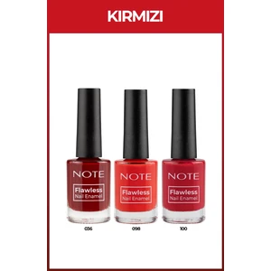 Note Cosmetics Note Cosmetics Nail Flawless 3'lü Kırmızı Oje Seti