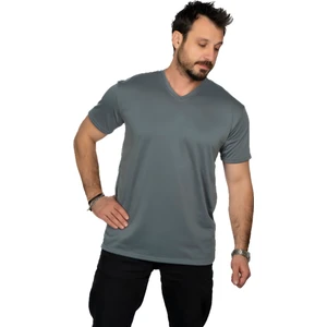 Aşırı Terleme Önleyici V Yaka T-Shirt, Ter Sızdırmaz, Çift Katmanlı